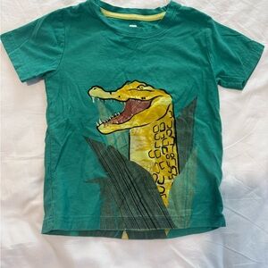 Tea Collection Teal and Yellow Crocodile Tee
